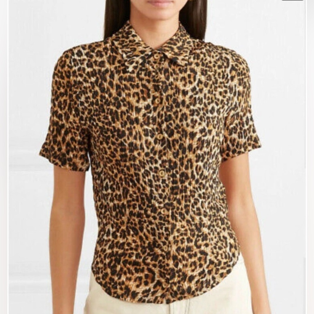 Nanushka Clare blouse in Ocelot